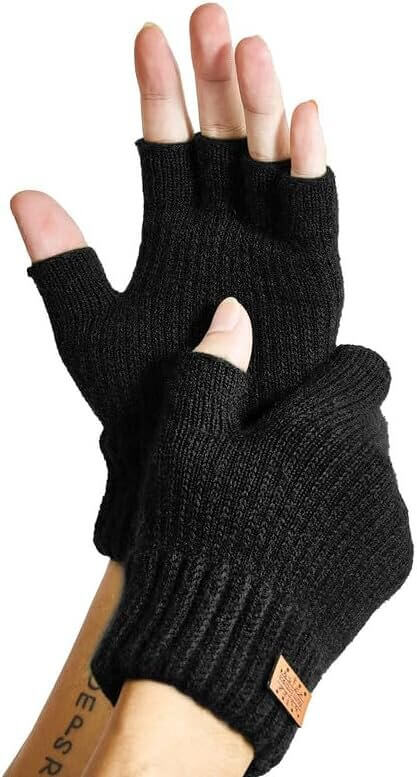 Alpaca Wool Fingerless Gloves - Cozy Winter Essential - Now 33% Off!