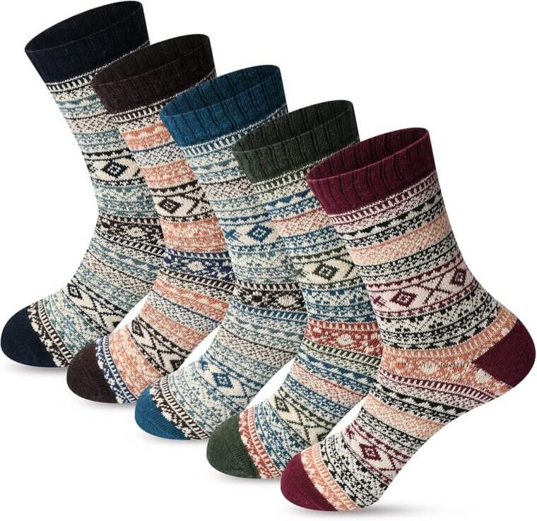 FYC Winter Women's Socks - Cozy, Warm, Vintage Style for Winter Comfort 
