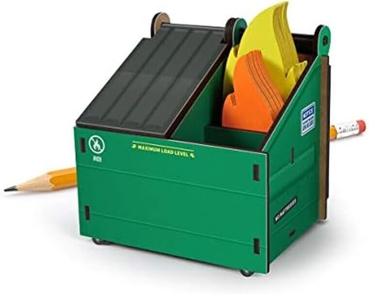 Fred Desk Dumpster Pencil Holder with Flame Cards - Add Humor to Your Workspace! - Enjoy 8% Off!