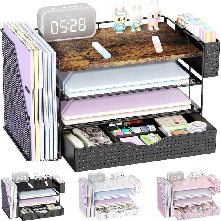 Wood Desk Organizer - Stylish & Functional Workspace Solution - Enjoy 17% Off!