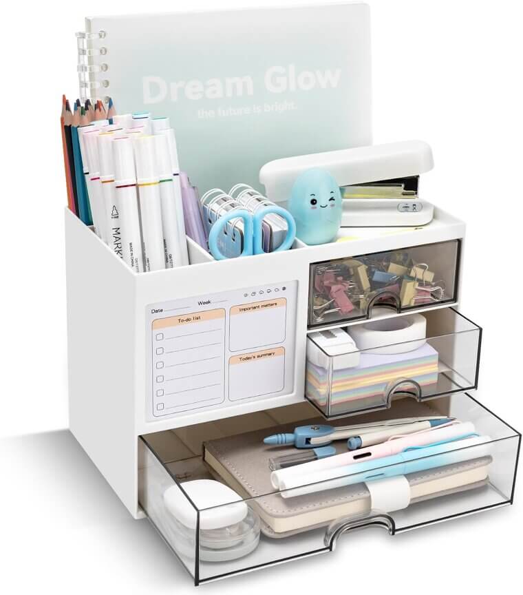 Desk Organizer with Drawers & Compartments - Tidy Up Your Space 