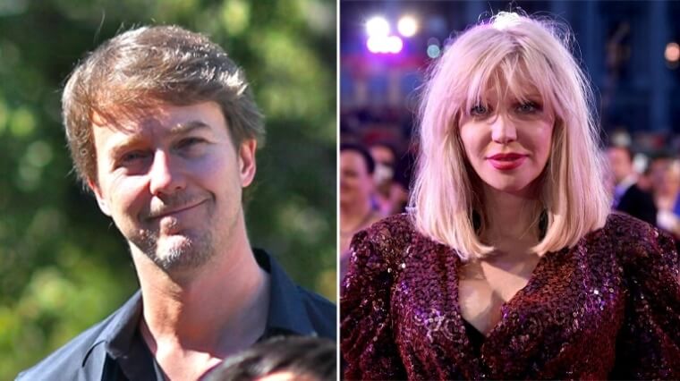 Edward Norton and Courtney Love
