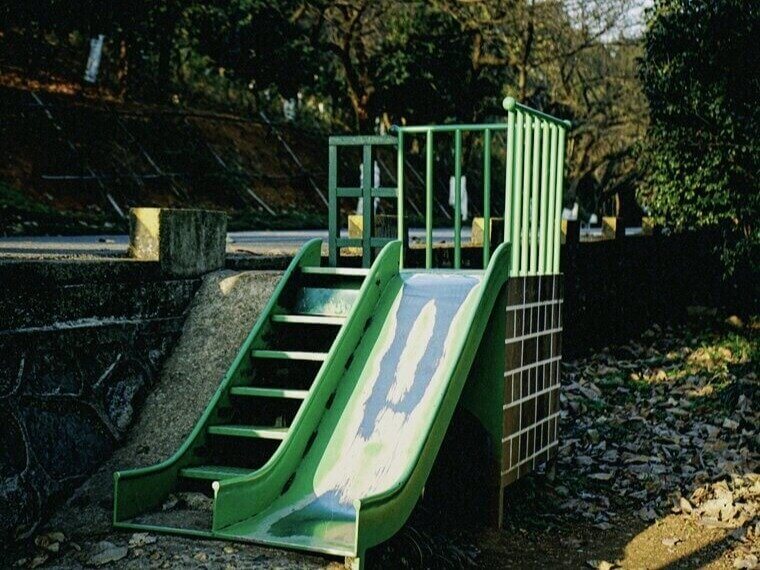 Playground Slides Made From Bare Metal
