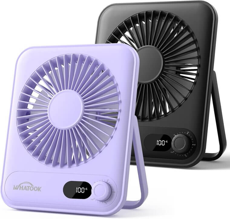 WHATOOK Desk Fan: Portable, Rechargeable, Quiet Comfort - Don’t Miss the 23% Discount!