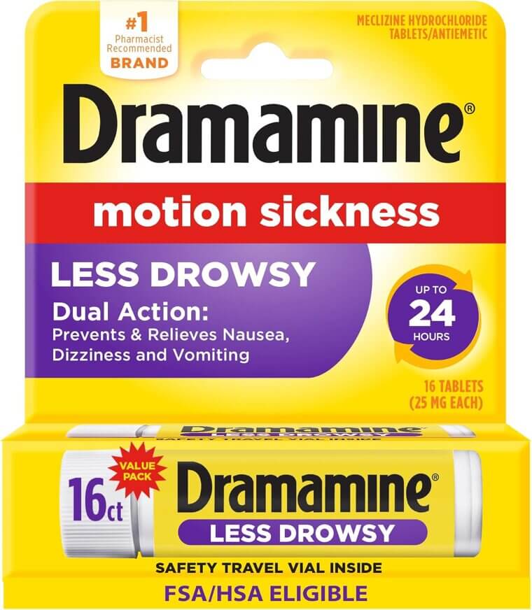 Dramamine Less Drowsy Tablets - All-Day Motion Sickness Relief - Now 36% Off!