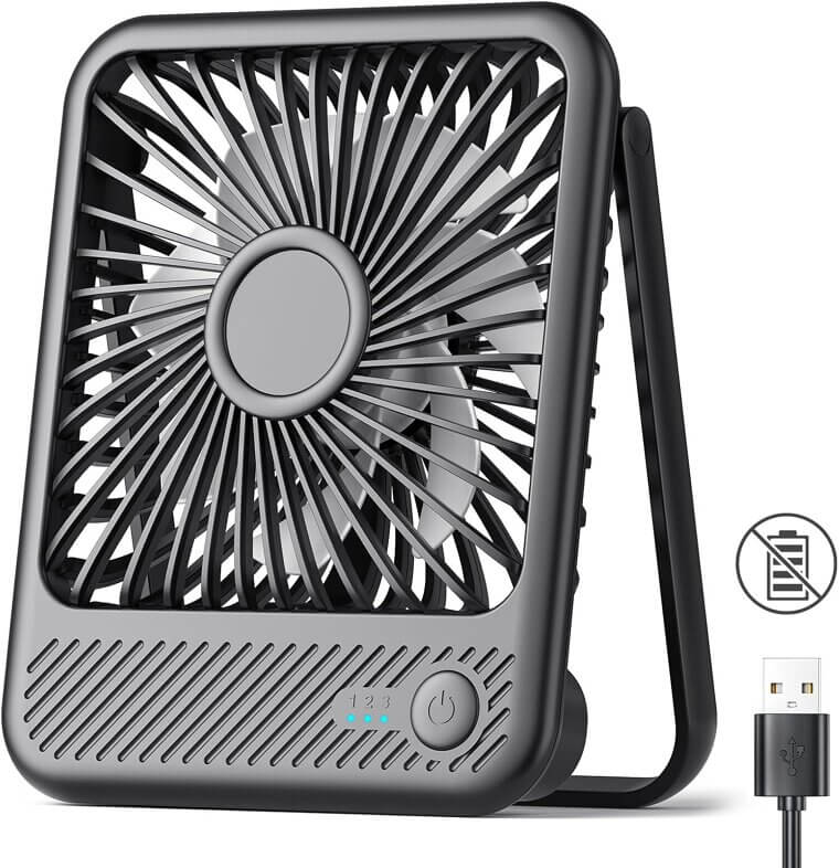 Koonie Desk Fan - Quiet, Adjustable, USB-Powered Breeze 