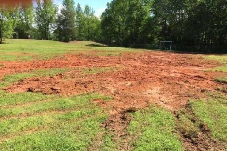 Someone Decided To Do Donuts On The Community Soccer Field