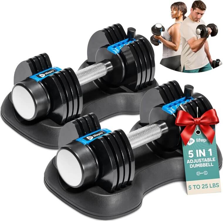 Lifepro Dumbbells Set - Quick Adjust, Secure Grip for Home Gym 