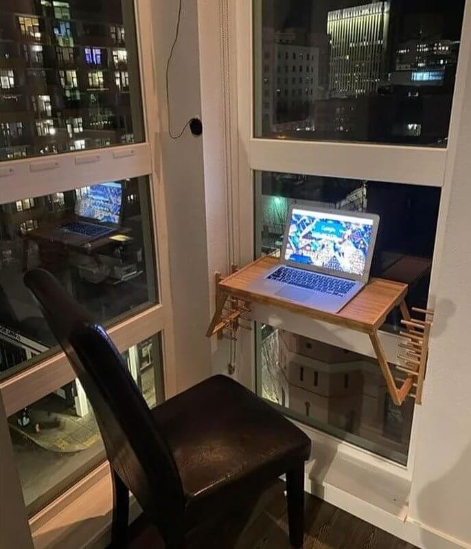 Make a Desk With a View Using a Simple Bed Tray