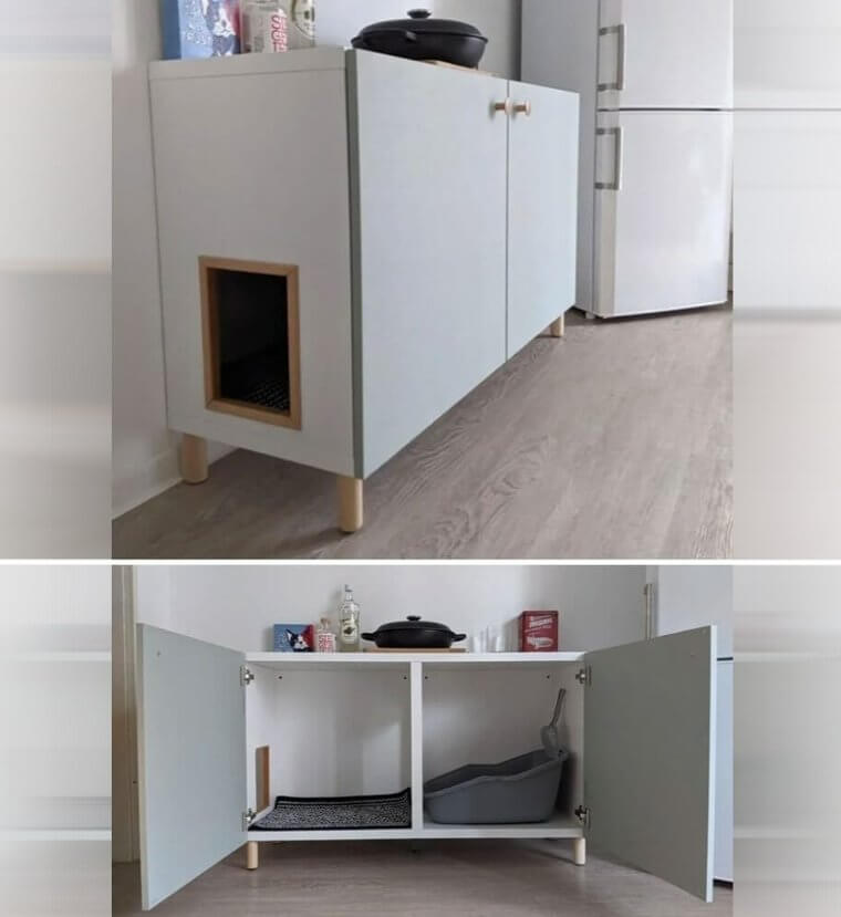 Turn a Cabinet Into a Private Bathroom for Your Cat