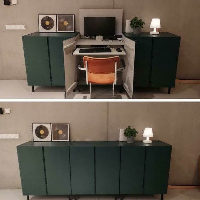 Transform a Standard IVAR Cabinet Into a Hidden Desk