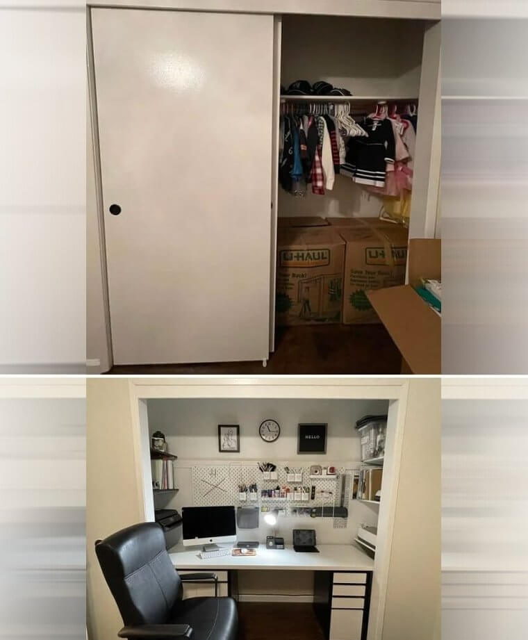 Empty a Closet and Turn It Into a Cozy Office Space