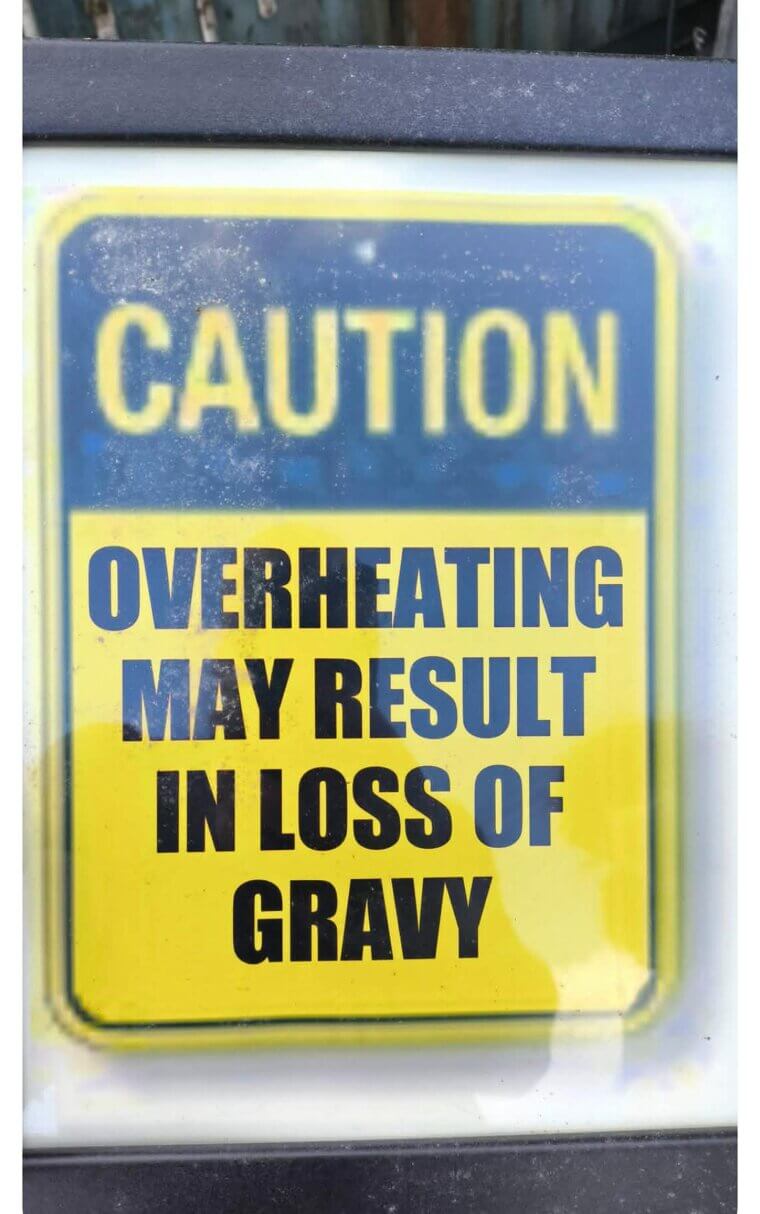 Funny Caution Sign Warns About the “Serious Risk” of Losing Gravy