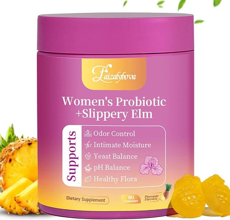 Faizalybova Probiotic Gummies - Delicious Pineapple Flavor for Women's Health - Don’t Miss the 20% Discount!