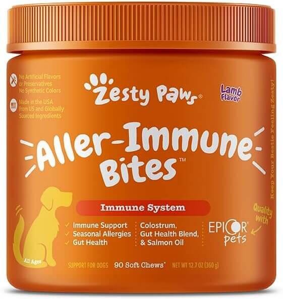 Zesty Paws Allergy Chews - Itchy Skin & Gut Health Solution - Now 35% Off!