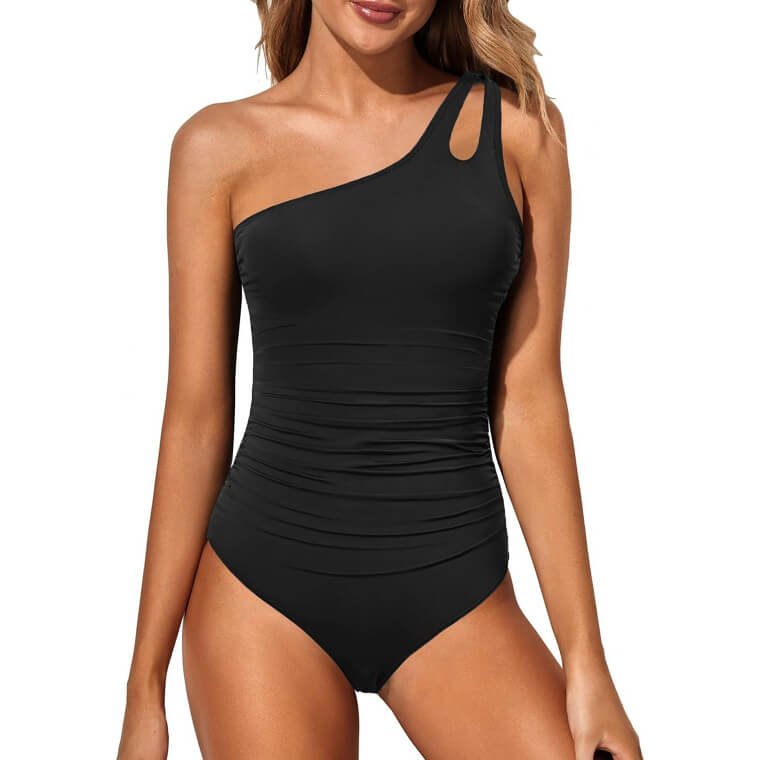 Holipick Swimsuit - Stylish One Shoulder Design & Tummy Control
