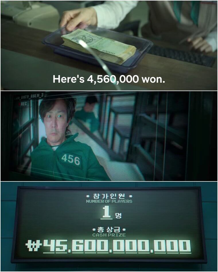 The number 456 seems to follow Gi-hun