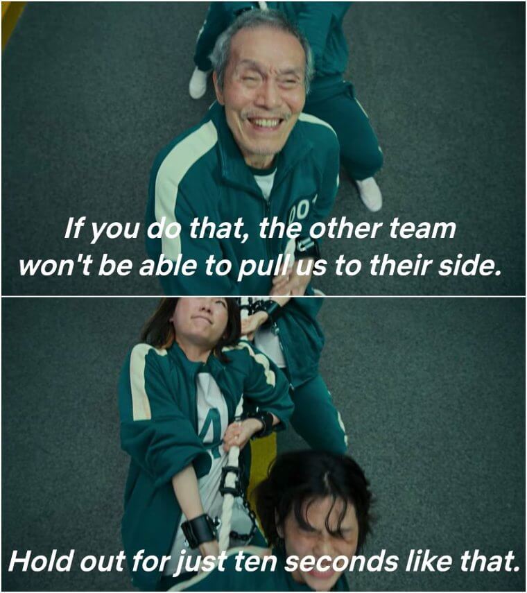 Il-nam knew exactly how to win Tug of War