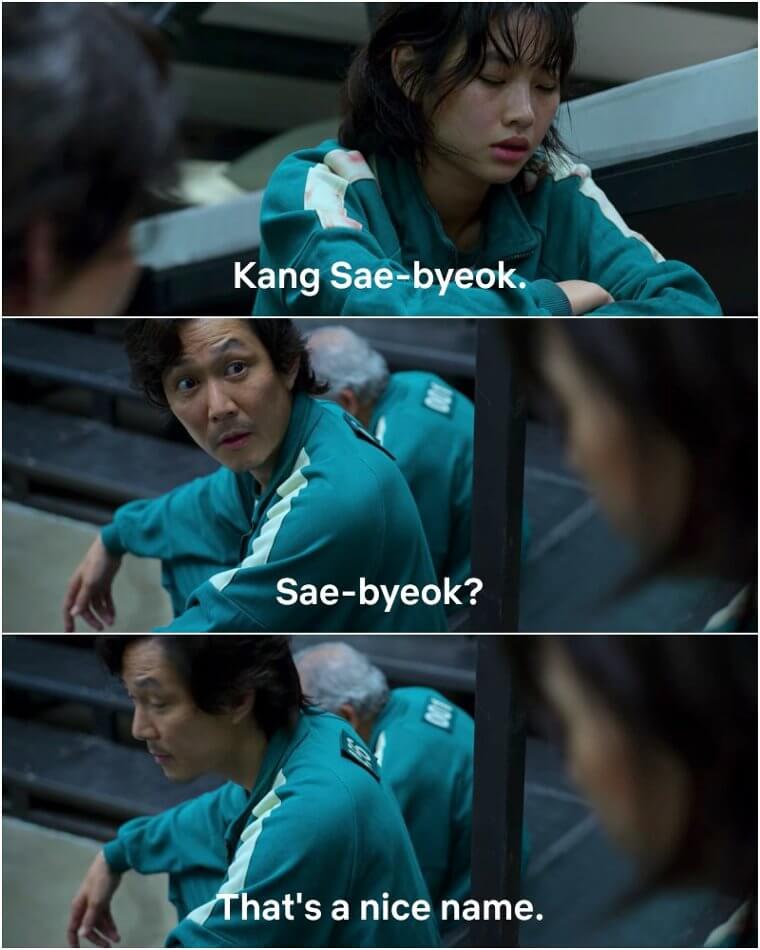 Why people kept saying Sae-byeok's name was pretty