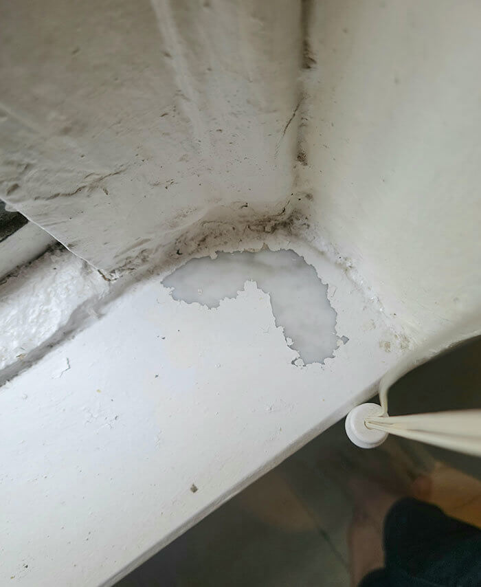 The Paint Was Peeling and Uncovered Marble