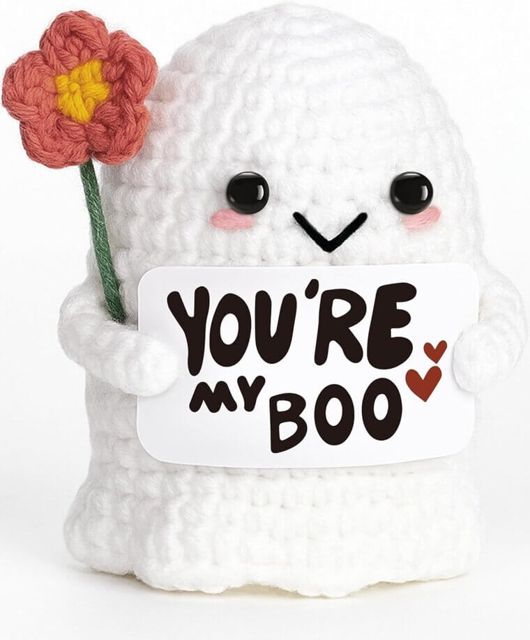 Valentine Boo Gift - Cozy Crochet Doll for Loved Ones - 38% Off!