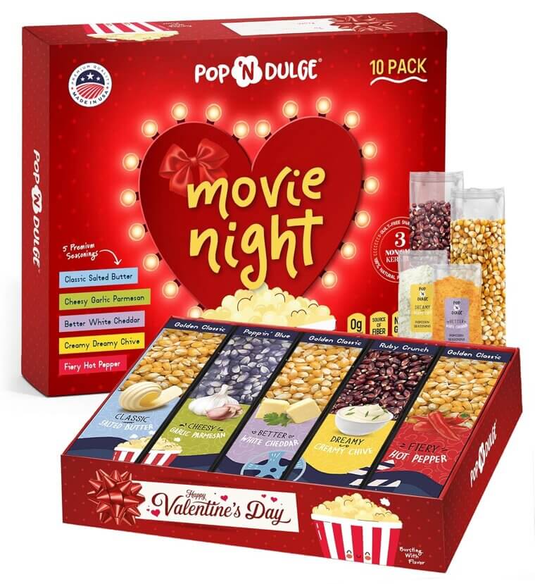 Valentine's Popcorn Gift Set - Perfect for Romantic Movie Nights - Enjoy 20% Off!
