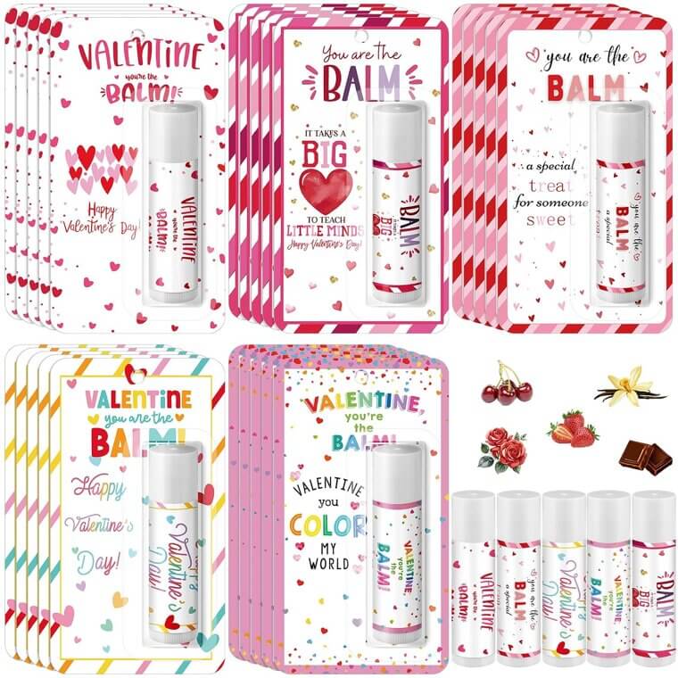 Valentine's Lip Balm Set - Perfect Gifts for Friends & Parties 