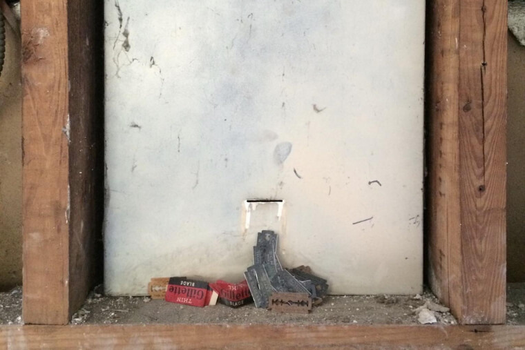 Razor Slits in Medicine Cabinet