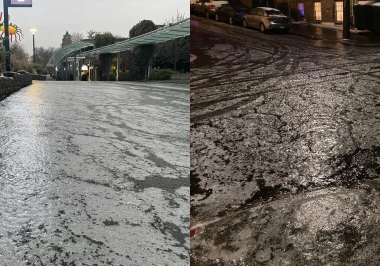 Ces routes dangereuses sont recouvertes de glace