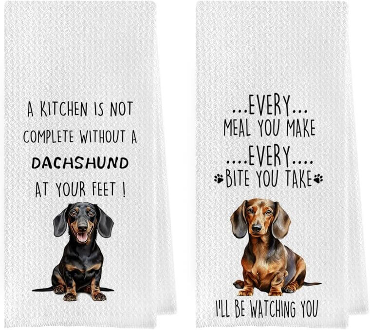 Dachshund Dish Towels - Fun and Absorbent Kitchen Essentials - 6% Off!