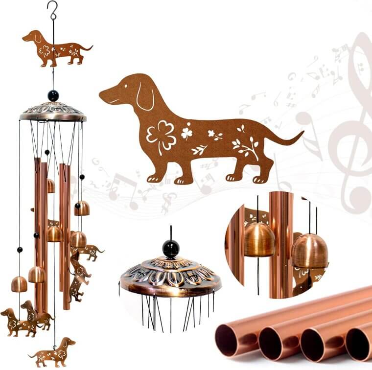 Dachshund Wind Chimes - Perfect for Indoor and Outdoor Decor - Now 9% Off!