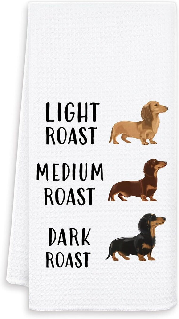 Coffee Dachshund Towels - Fun Decor for Kitchen & Bath 