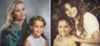 40+ Amazing Photos Of Celebrities Photoshopped Next To Their Younger Selves