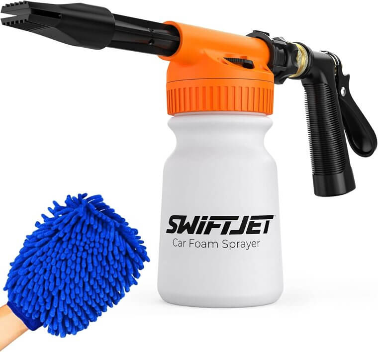 SwiftJet Foam Gun - Ultimate Car Wash Experience with Mitt - Enjoy 20% Off!