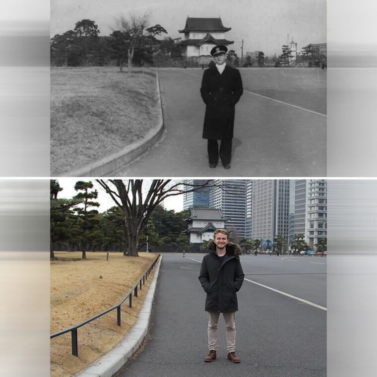 Grandfather And Grandson 73 Years Apart In Tokyo