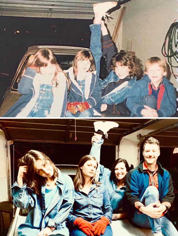Recreating The Classic Family Photo Without The '80s Hairstyles