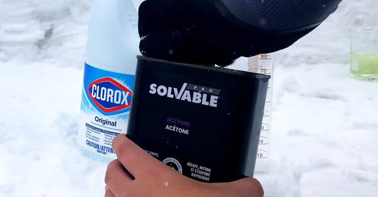 Bleach and Acetone (Nail Polish Remover)