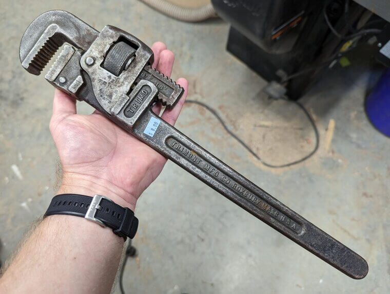 Vintage Pipe Wrenches With Cast Iron Heads