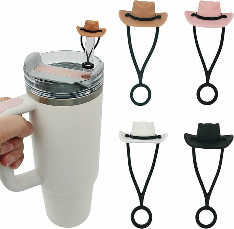 Silicone Cowboy Hat Straw Covers - Fun & Unique Tumbler Topper