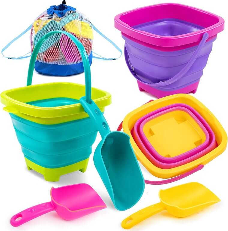 Sloosh Foldable Bucket Set - Fun for Beach, Camping & More! - 19% Off!