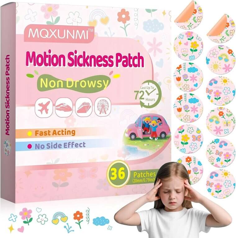 Kids Motion Sickness Patches for Happy Travels - No More Queasy Tummies - Enjoy 63% Off!