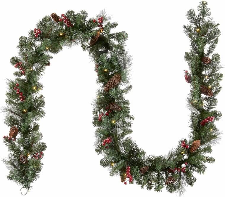 Enhance Your Holiday Decor With Crestwood Spruce Garland - 9ft Pre-Lit Elegance