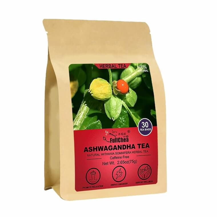 FullChea Ashwagandha Tea - Energizing, Caffeine-Free Herbal Brew