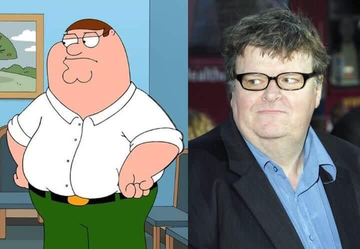 Peter Griffin and Michael Moore