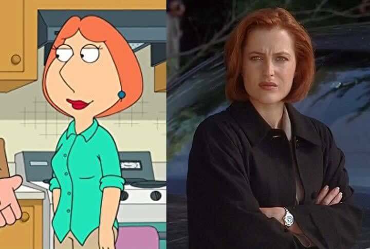 Lois Griffin and Gillian Anderson