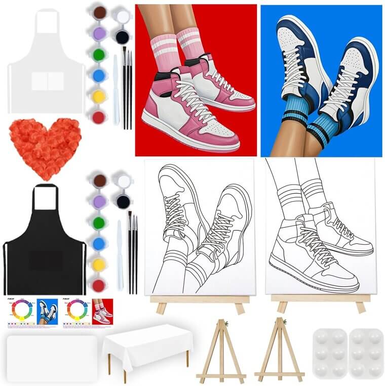 Sip and Paint Kit for Couples - Perfect Date Night Activity 