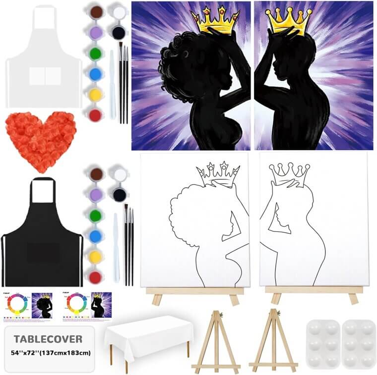Couples Sip & Paint Kit - Perfect Date Night Fun! 