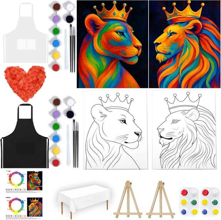 Sip and Paint Kit for Couples - Perfect Date Night Activity 