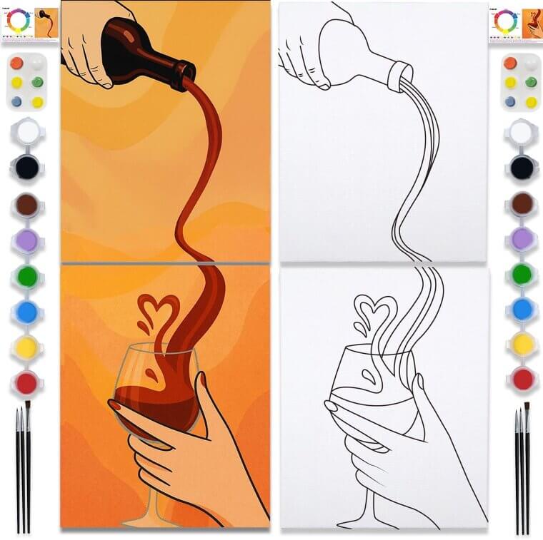 Sip & Paint Kit - Perfect for Date Nights & Parties 