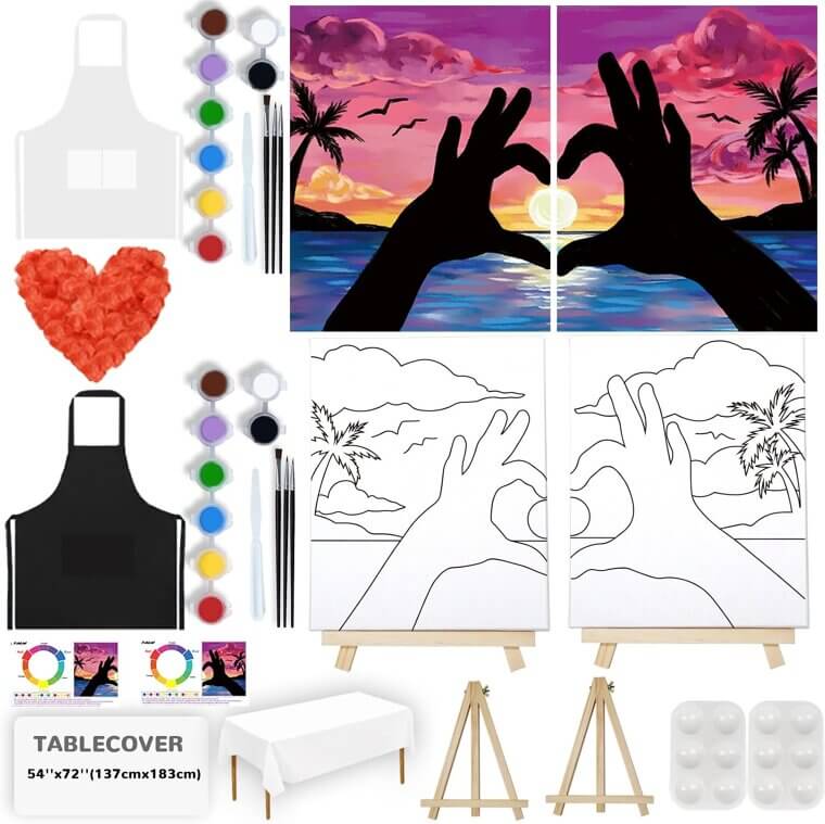Paint & Sip Kit - Perfect for Couples Date Night 